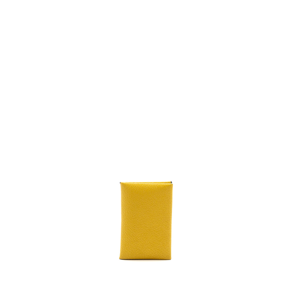 HERMES CALVI CARD HOLDER CHEVRE MYSORE LEATHER SUN / BLUR FRIDAY SHW