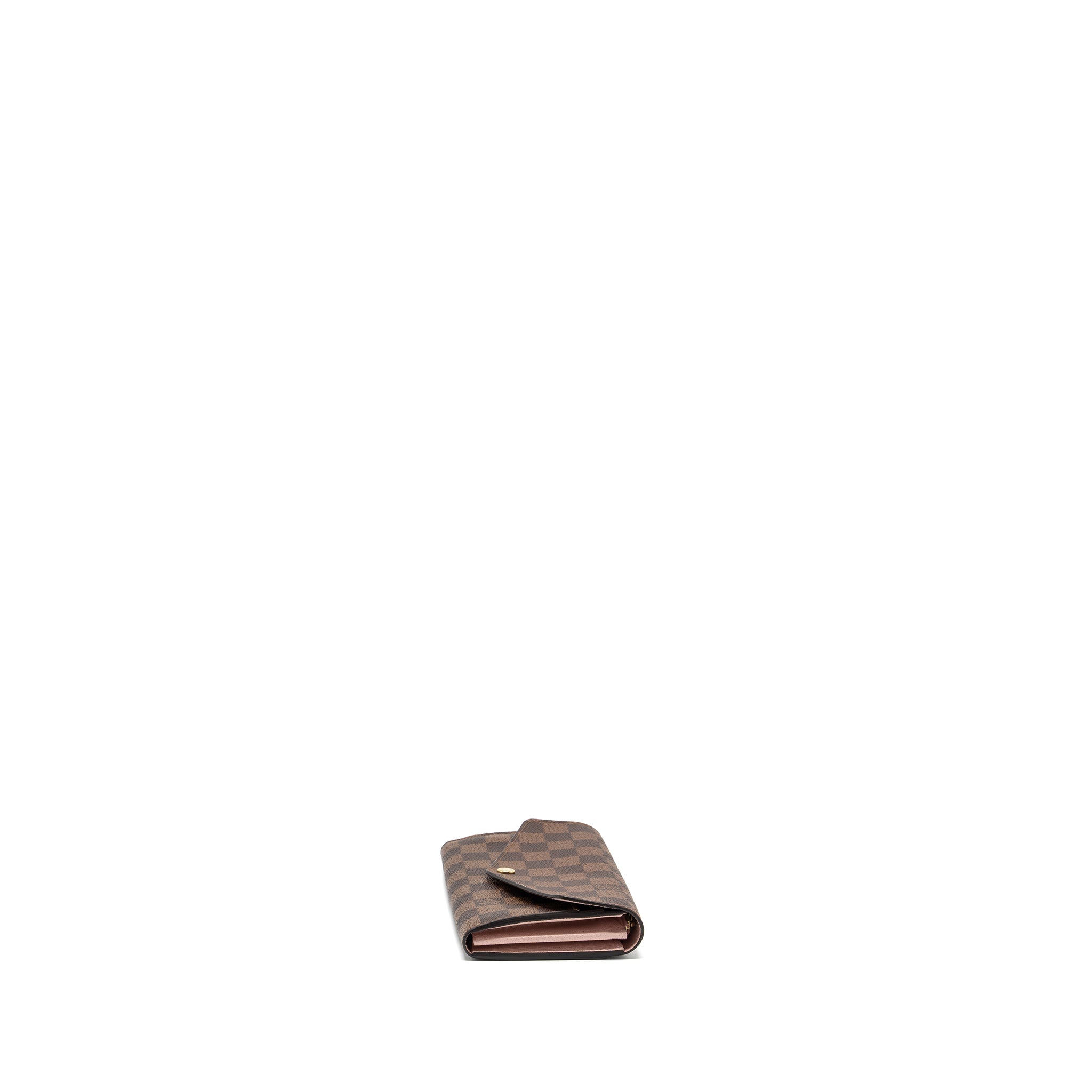 LOUIS VUITTON SARAH WALLET DAMIER EBENE / ROSE BALLERINE
