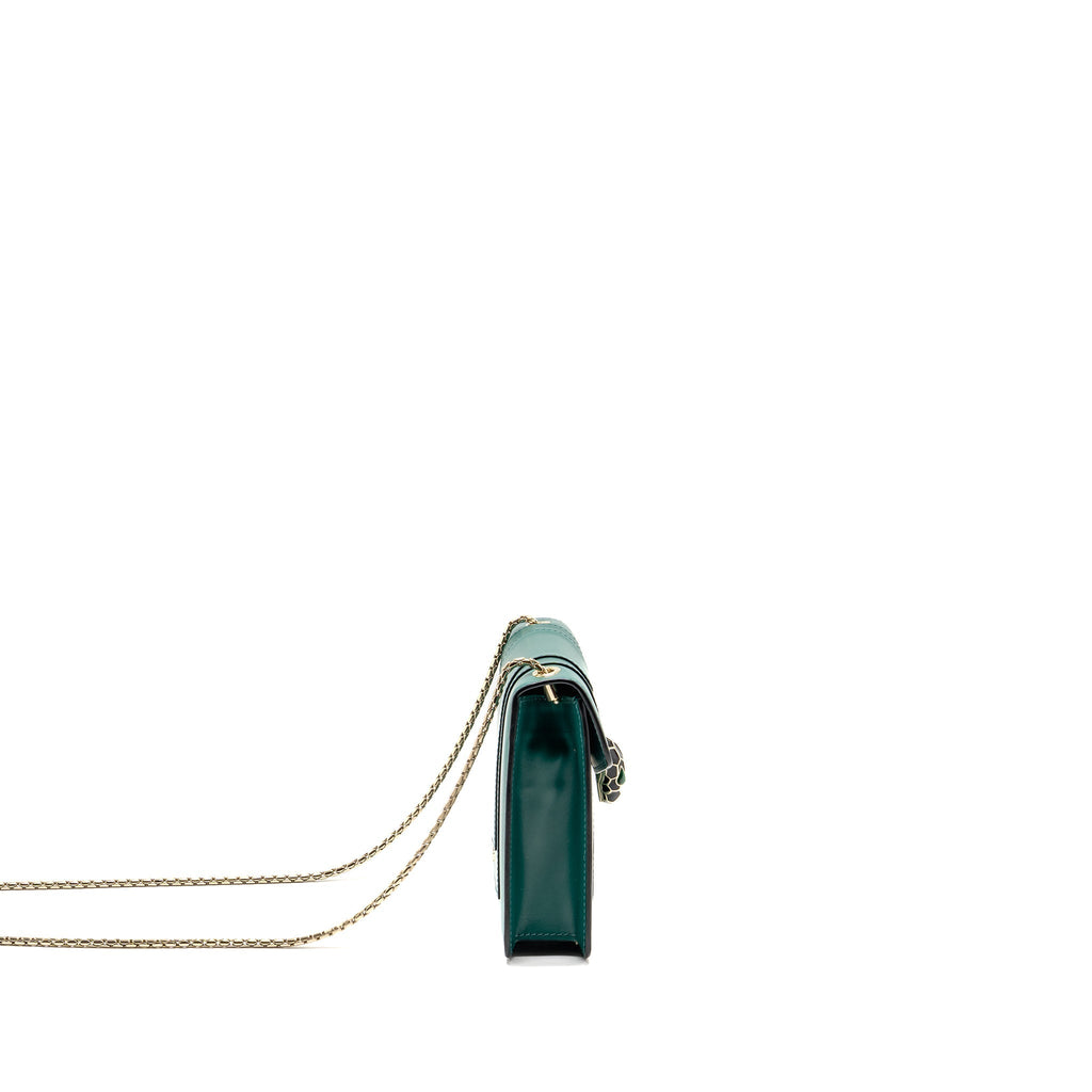 BVLGARI SERPENTI FOREVER CROSSBODY BAG CALFSKIN GREEN LGHW