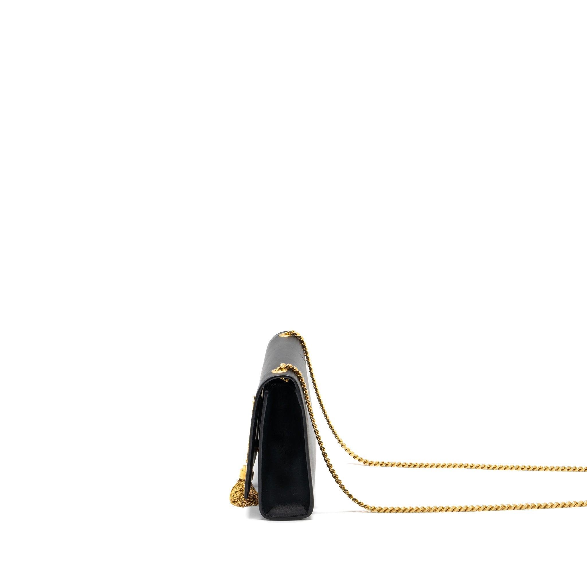 SAINT LAURENT MEDIUM KATE WITH TASSEL CALFSKIN BLACK GHW