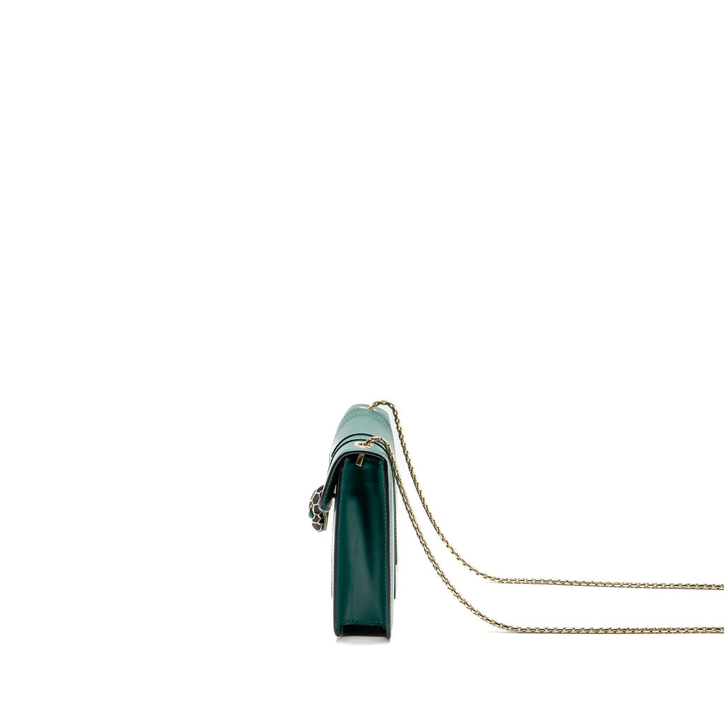 BVLGARI SERPENTI FOREVER CROSSBODY BAG CALFSKIN GREEN LGHW