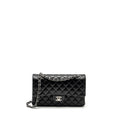 CHANEL MEDIUM CLASSIC DOUBLE FLAP BAG LAMBSKIN BLACK SHW (MICROCHIP)