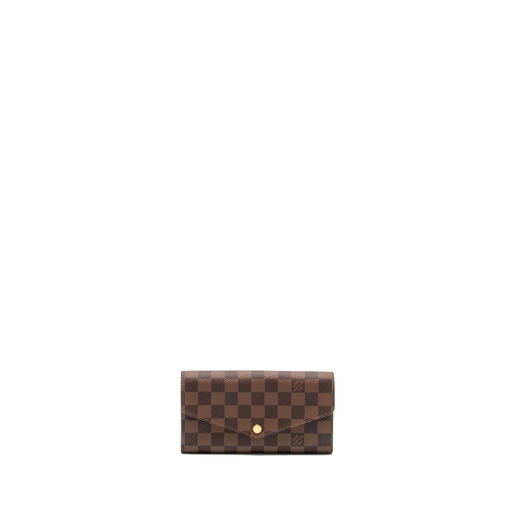 LOUIS VUITTON SARAH WALLET DAMIER EBENE / ROSE BALLERINE