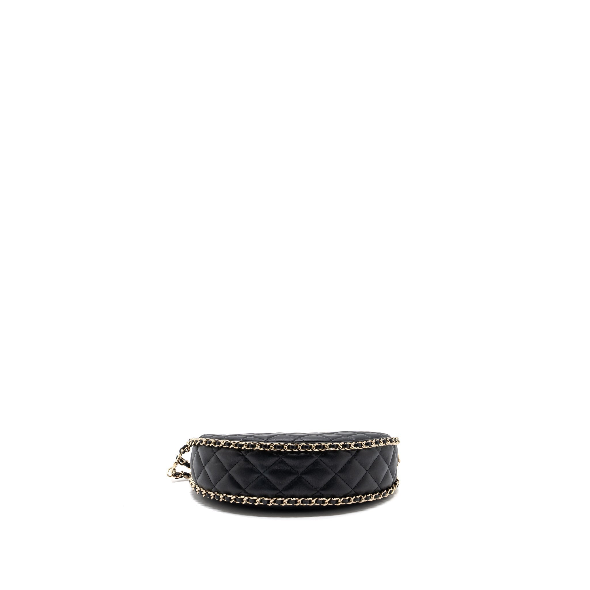CHANEL SMALL MOON HOBO BAG LAMBSKIN BLACK LGHW (MICROCHIP)