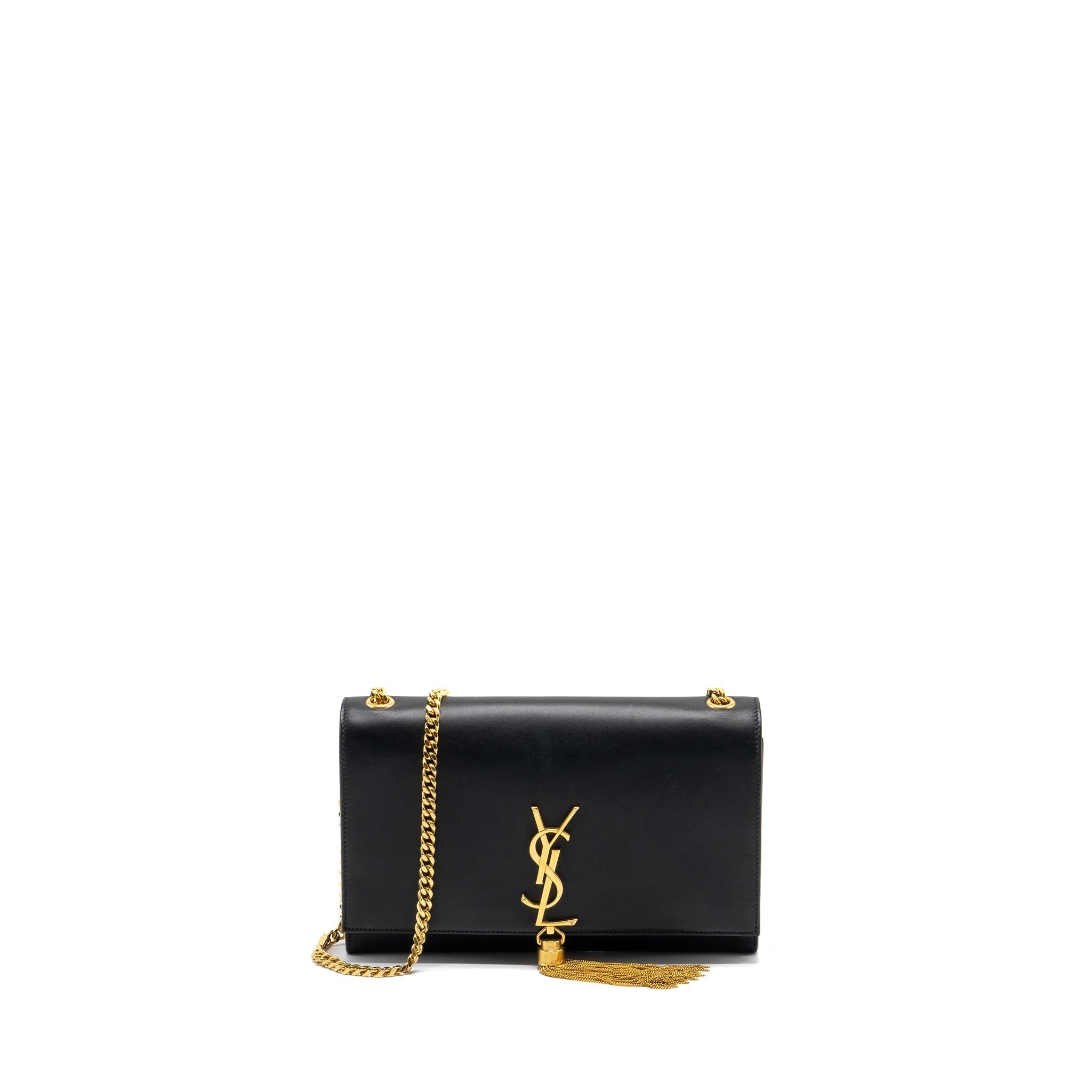 SAINT LAURENT MEDIUM KATE WITH TASSEL CALFSKIN BLACK GHW