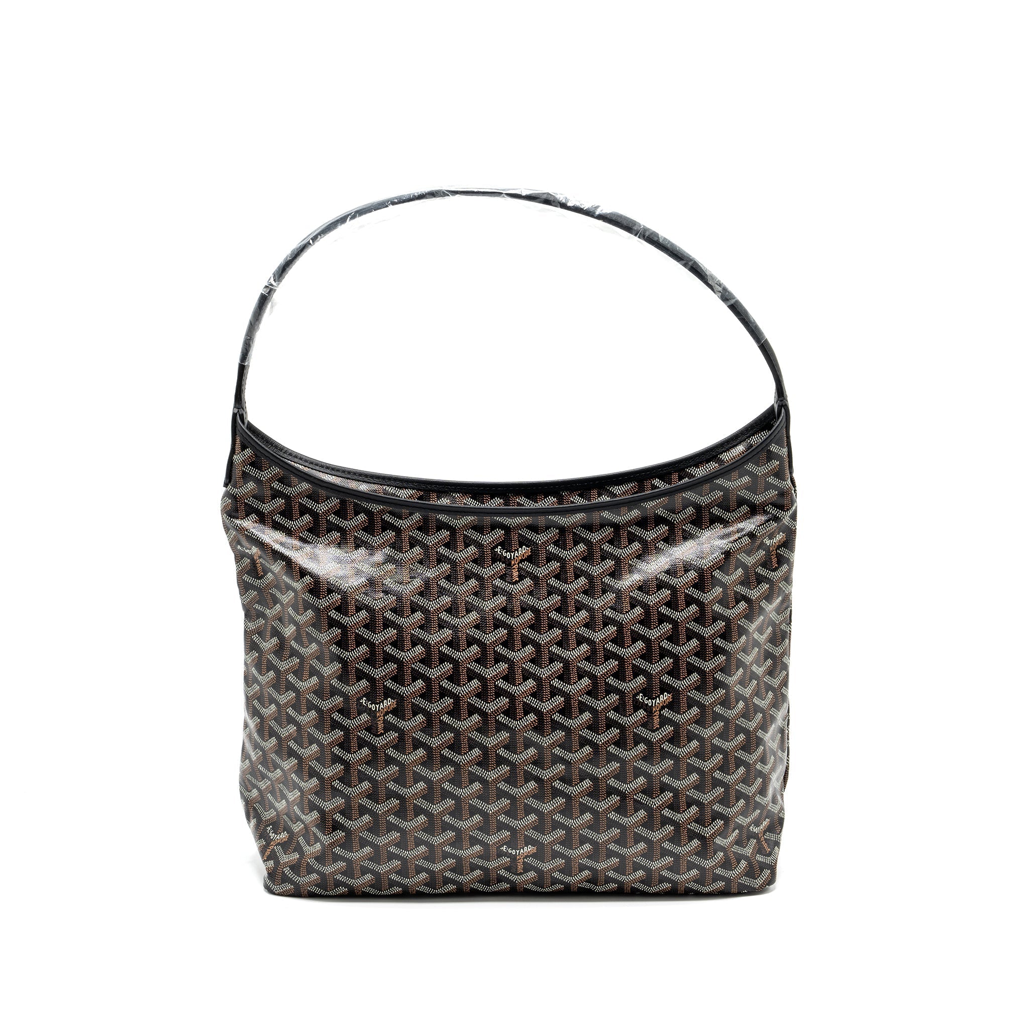 GOYARD BOHEME HOBO BAG GOYARDLINE CANVAS BLACK SHW