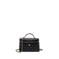 CHANEL TOP HANDLE VANITY WITH CHAIN CAVIAR BLACK LGHW (MICROCHIP)