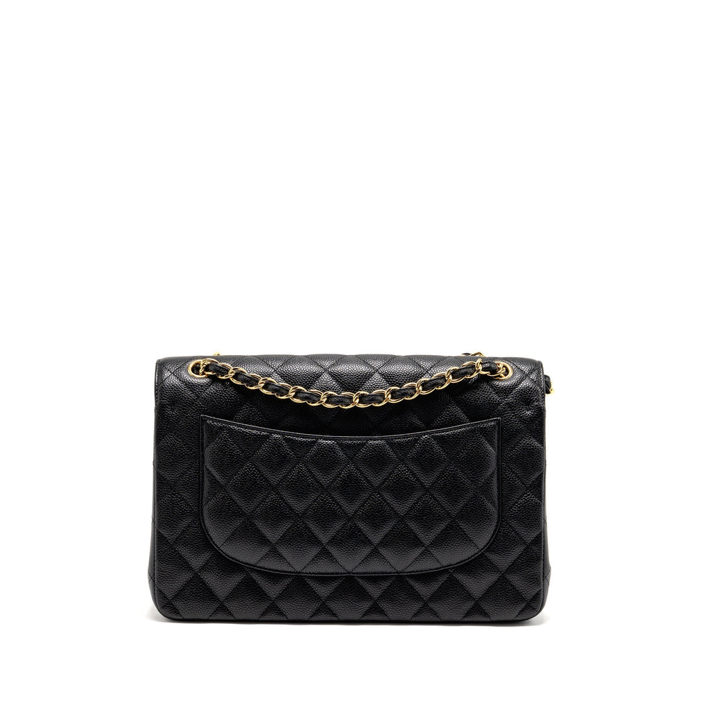 CHANEL JUMBO CLASSIC DOUBLE FLAP BAG CAVIAR BLACK GHW