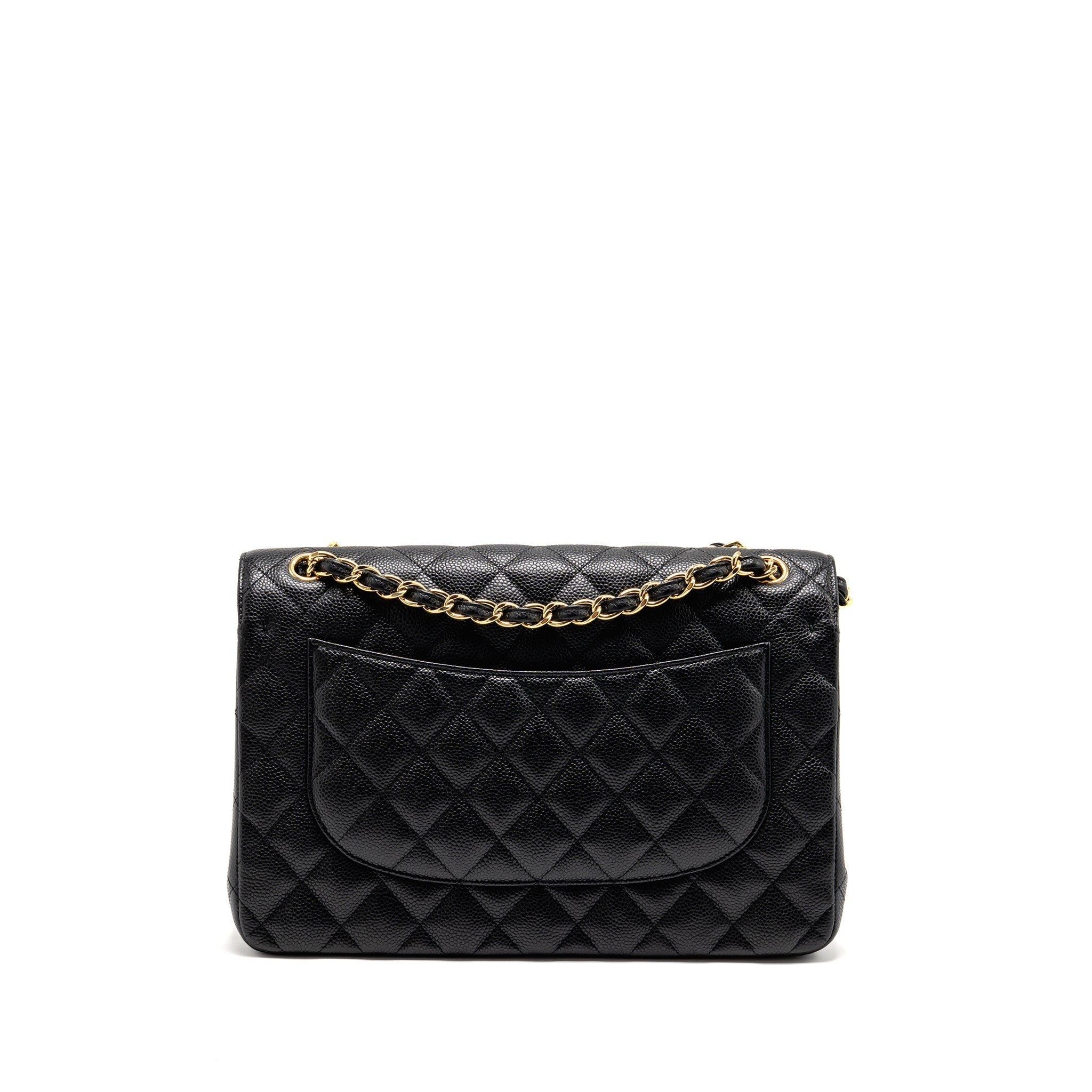 CHANEL JUMBO CLASSIC DOUBLE FLAP BAG CAVIAR BLACK GHW