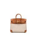 HERMES BIRKIN 25 TOILE H CANVAS / SWIFT LEATHER ECRU-BEIGE / GOLD GHW