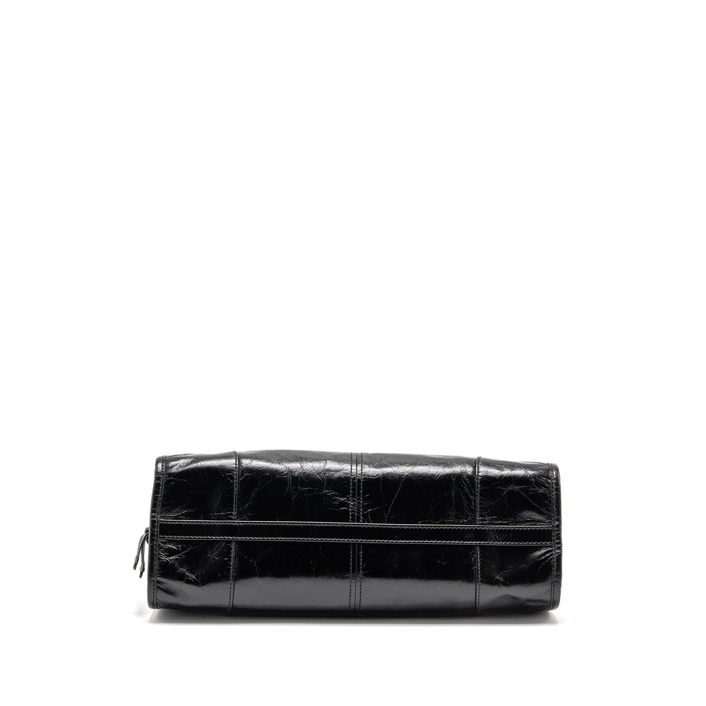 PRADA BONNIE MEDIUM LEATHER HANDBAG CALFSKIN BLACK GHW