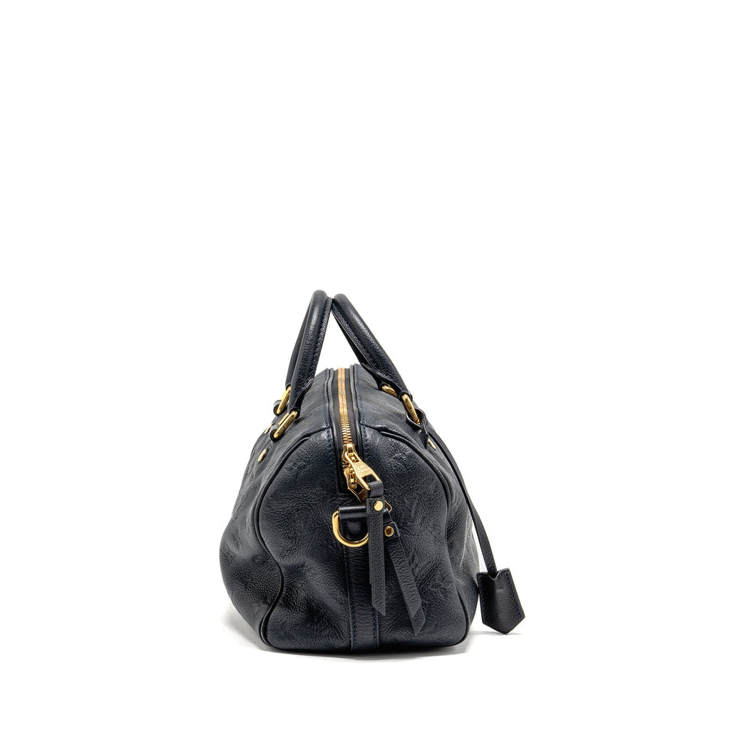 LOUIS VUITTON SPEEDY BANDOULIERE 25 MONOGRAM EMPREINTE LEATHER NAVY GHW