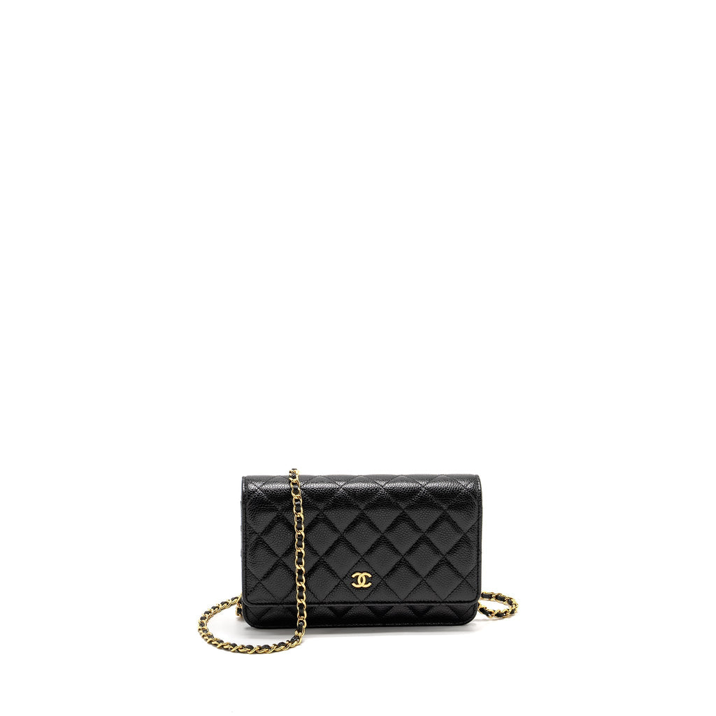 CHANEL CLASSIC WALLET ON CHAIN CAVIAR BLACK GHW