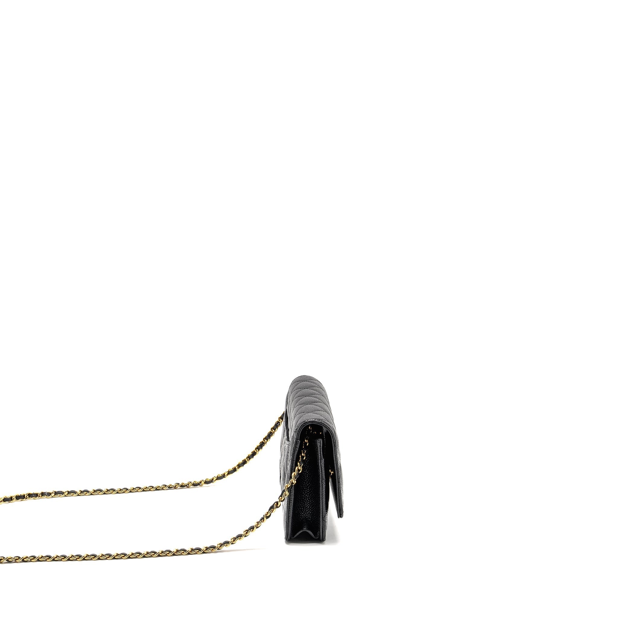 CHANEL CLASSIC WALLET ON CHAIN CAVIAR BLACK GHW