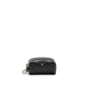 CHANEL DOUBLE ZIP POUCH COSMETIC CASE CAVIAR BLACK GHW (MICROCHIP)