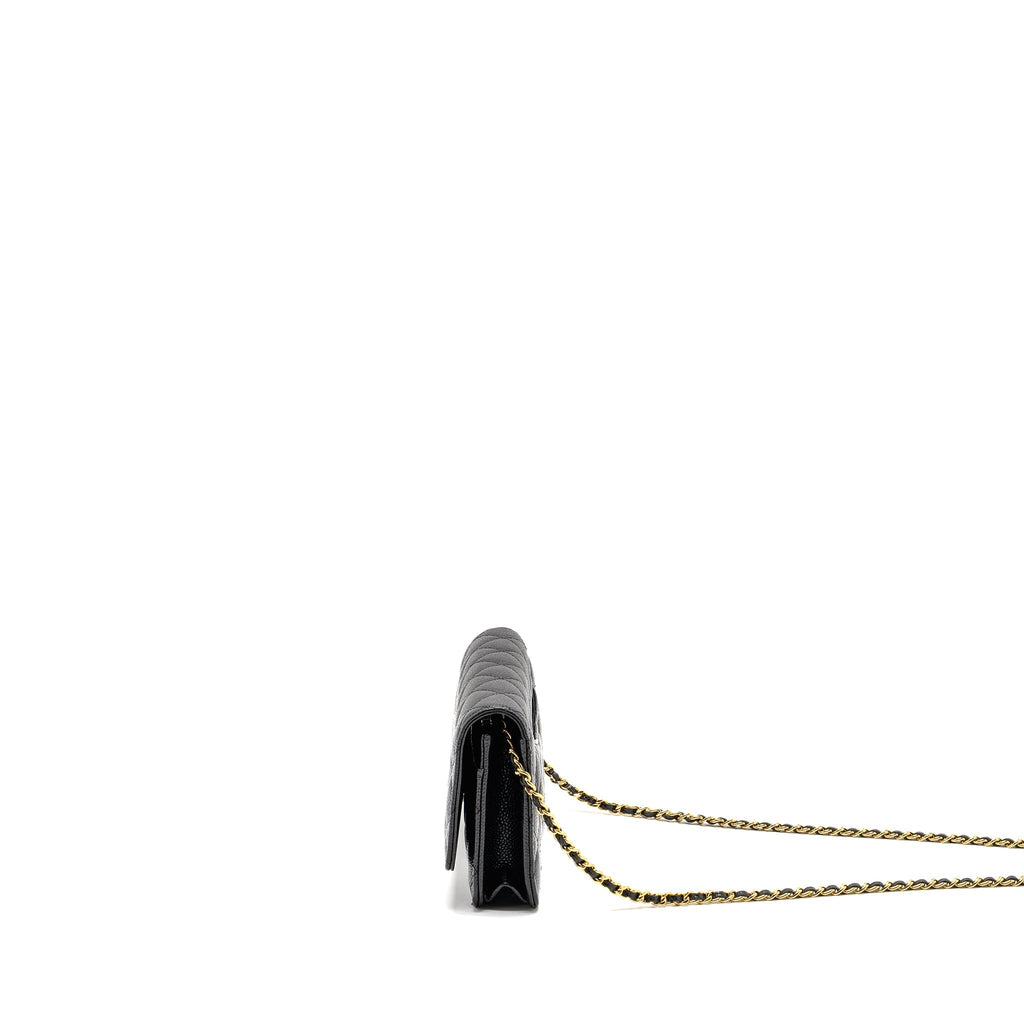 CHANEL CLASSIC WALLET ON CHAIN CAVIAR BLACK GHW