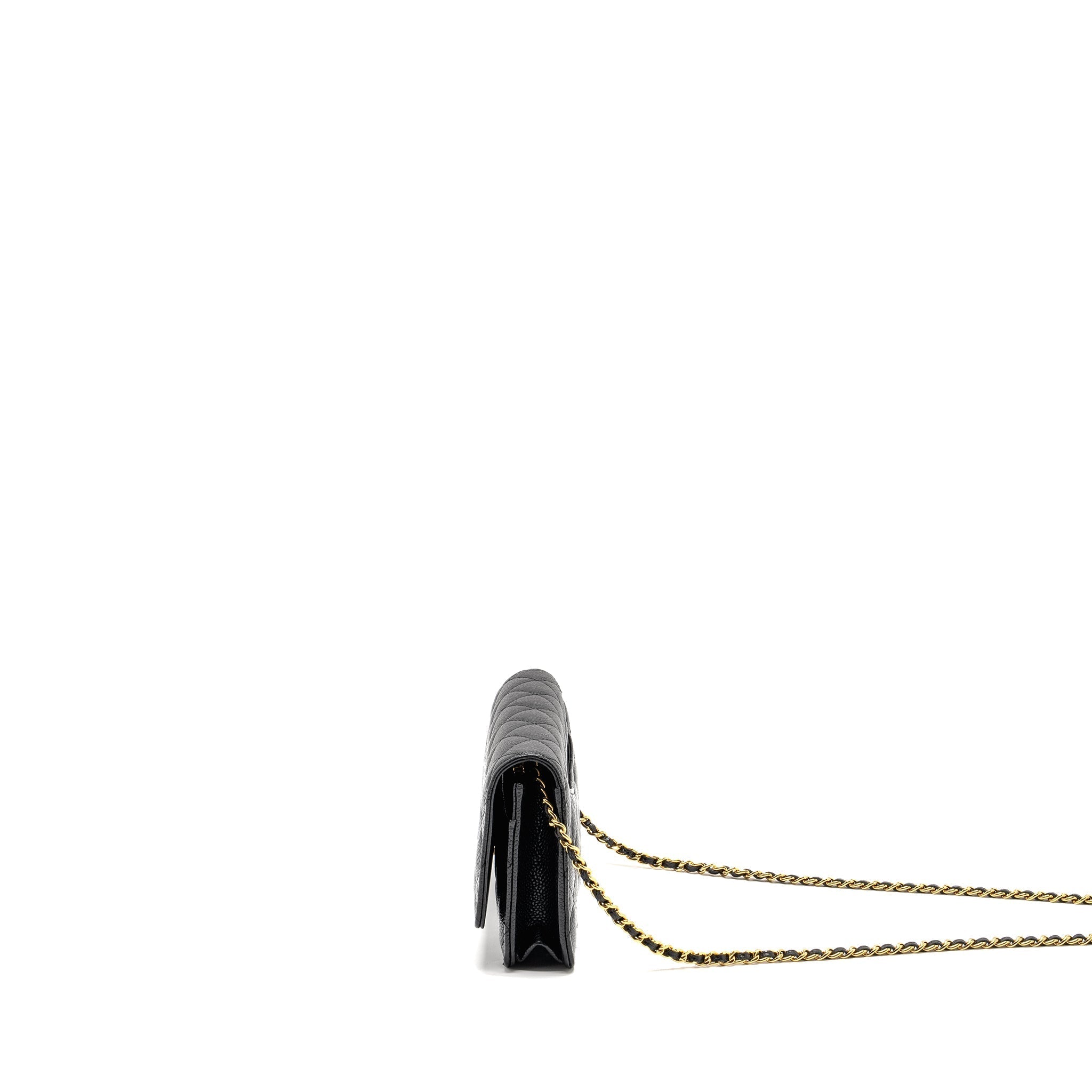 CHANEL CLASSIC WALLET ON CHAIN CAVIAR BLACK GHW