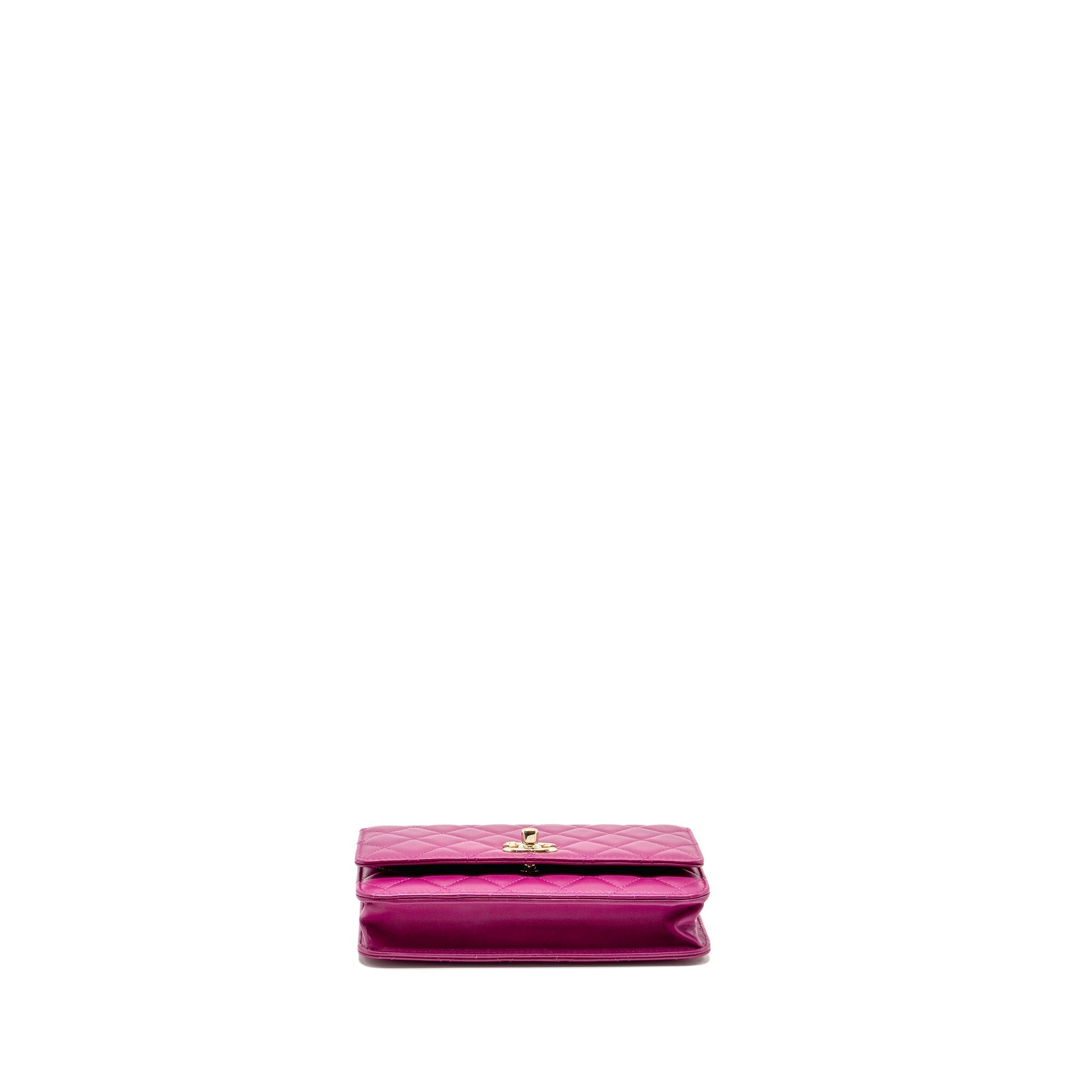 CHANEL TRENDY CC WALLET ON CHAIN LAMBSKIN FUCHSIA GHW
