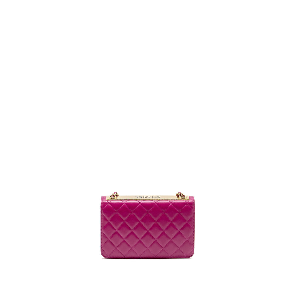 CHANEL TRENDY CC WALLET ON CHAIN LAMBSKIN FUCHSIA GHW