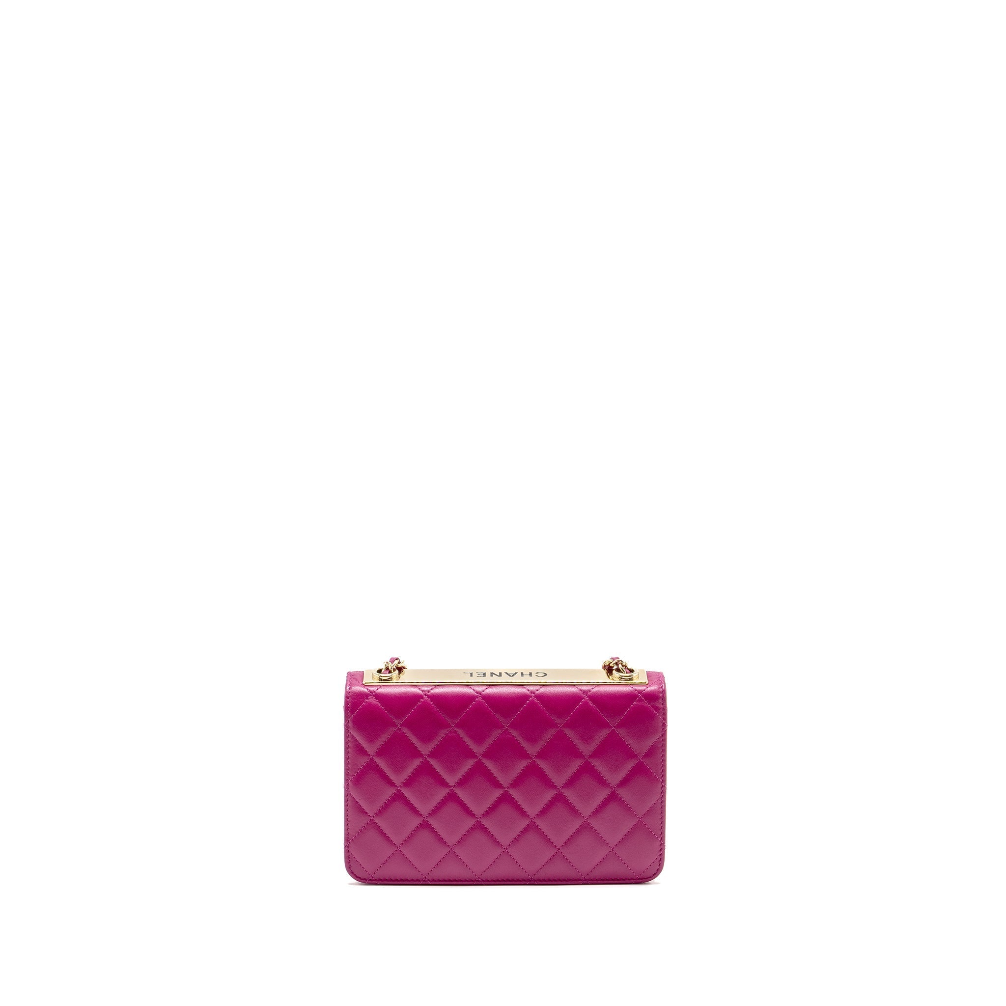 CHANEL TRENDY CC WALLET ON CHAIN LAMBSKIN FUCHSIA GHW