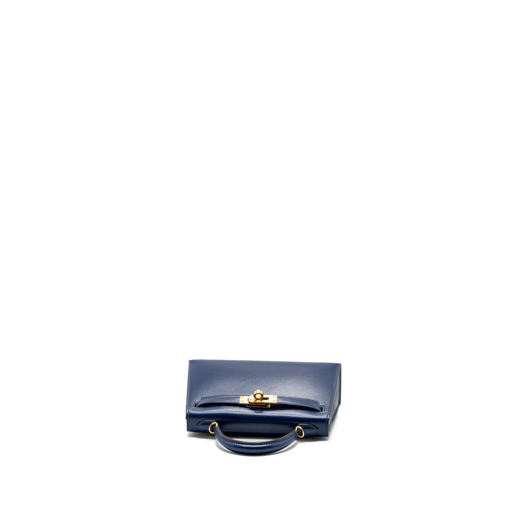 hermes mini kelly II box calfskin blue Saphir GHW