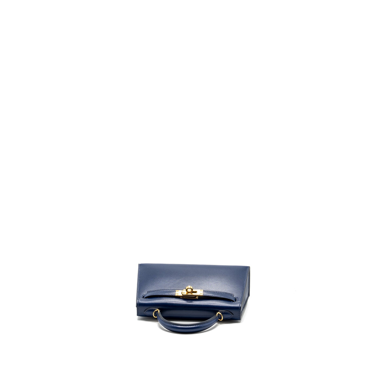 hermes mini kelly II box calfskin blue Saphir GHW
