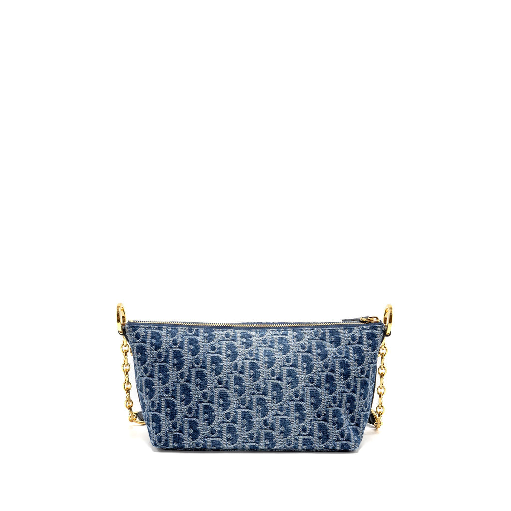 DIOR DIORSTAR OBLIQUE HOBO BAG DENIM BLUE GHW
