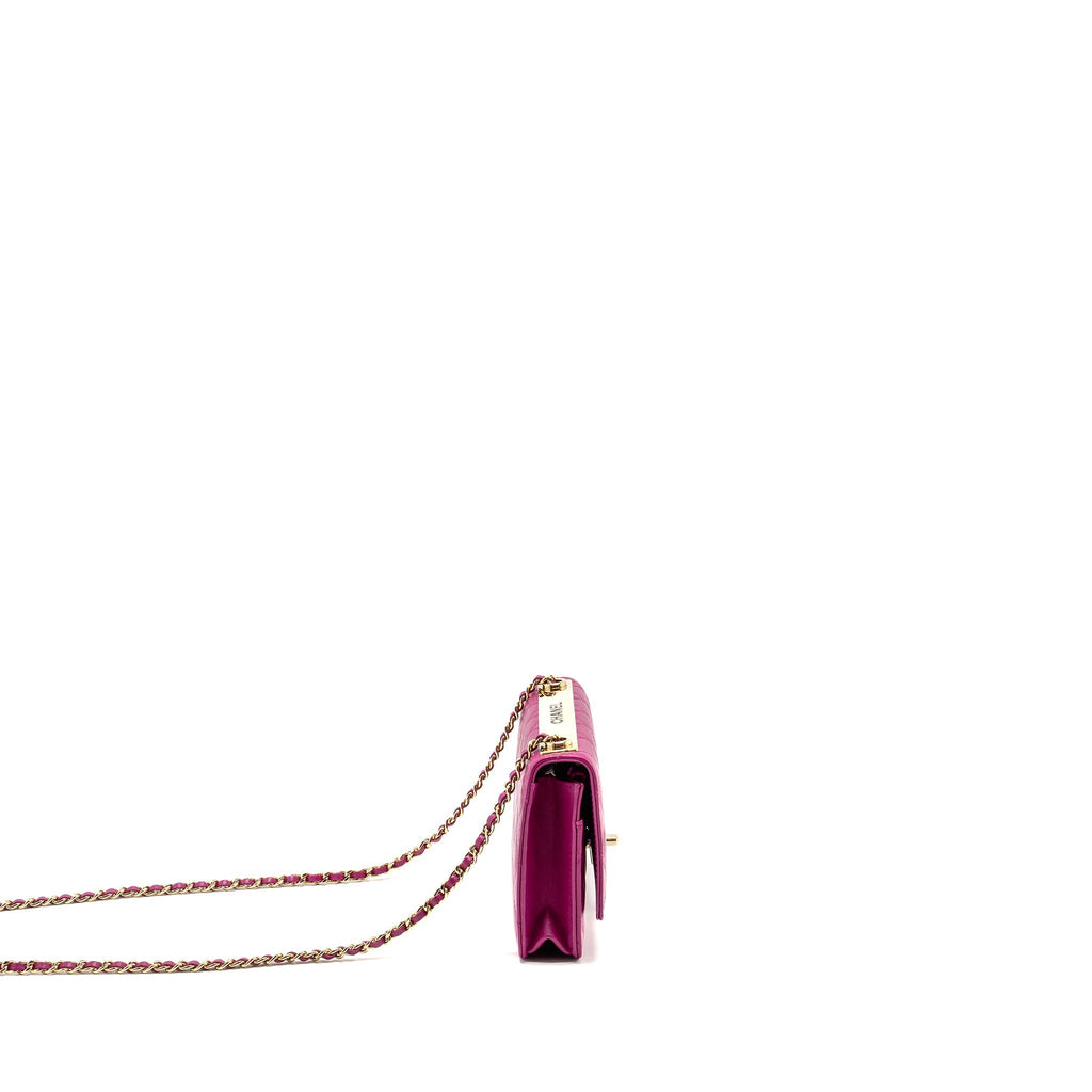 CHANEL TRENDY CC WALLET ON CHAIN LAMBSKIN FUCHSIA GHW
