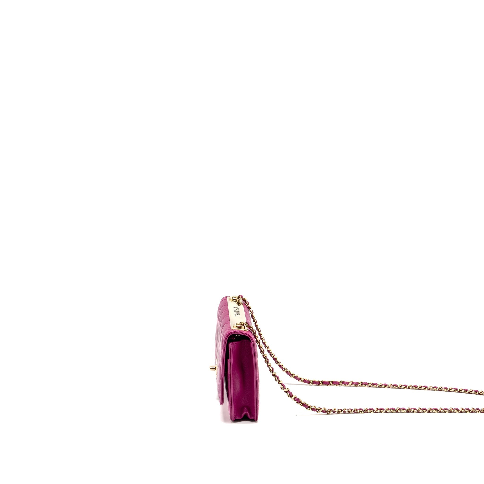 CHANEL TRENDY CC WALLET ON CHAIN LAMBSKIN FUCHSIA GHW