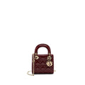DIOR MINI LADY DIOR PATENT CALFSKIN RED LGHW