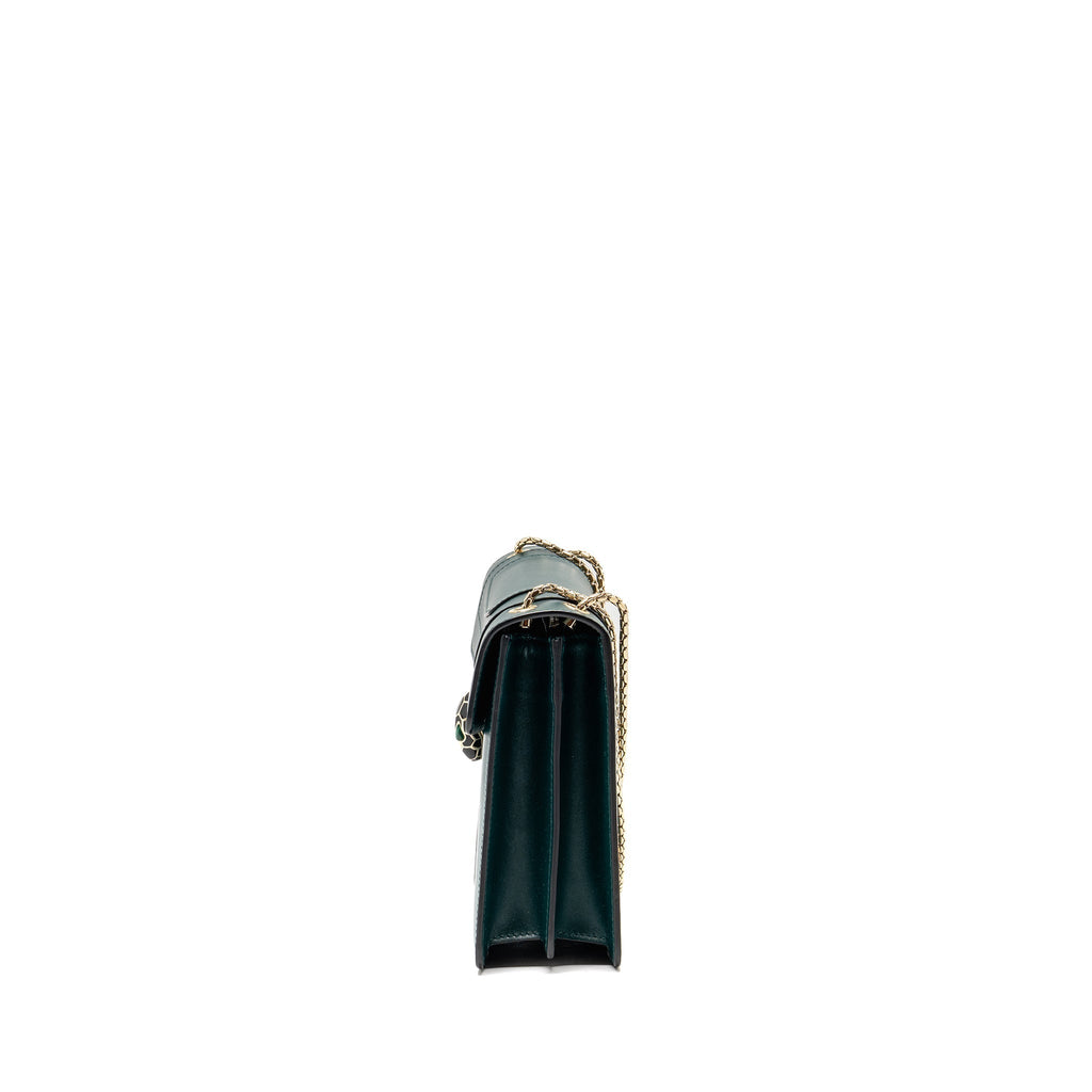 BVLGARI SERPENTI FOREVER FLAP BAG CALFSKIN GREEN LGHW