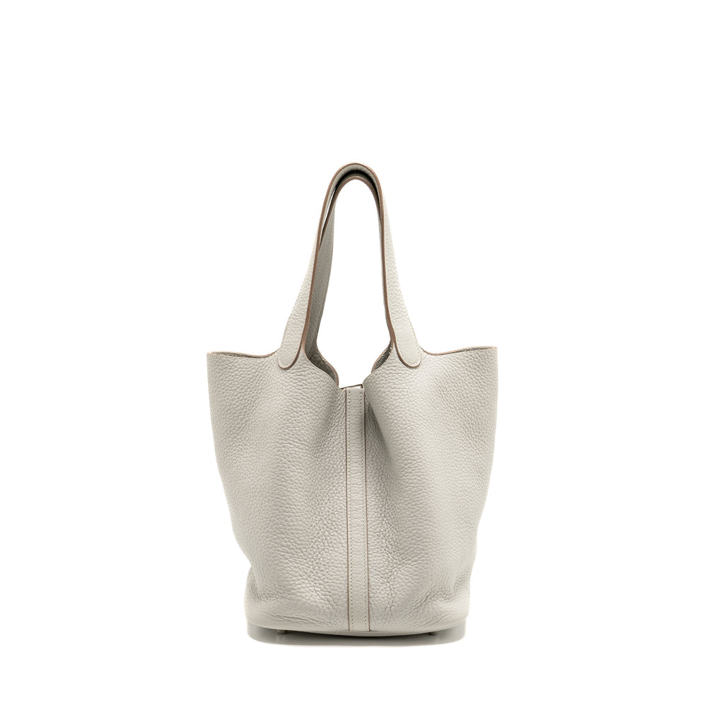 HERMES PICOTIN 22 LOCK BAG CLEMENCE 80 GRIS PERLE SHW