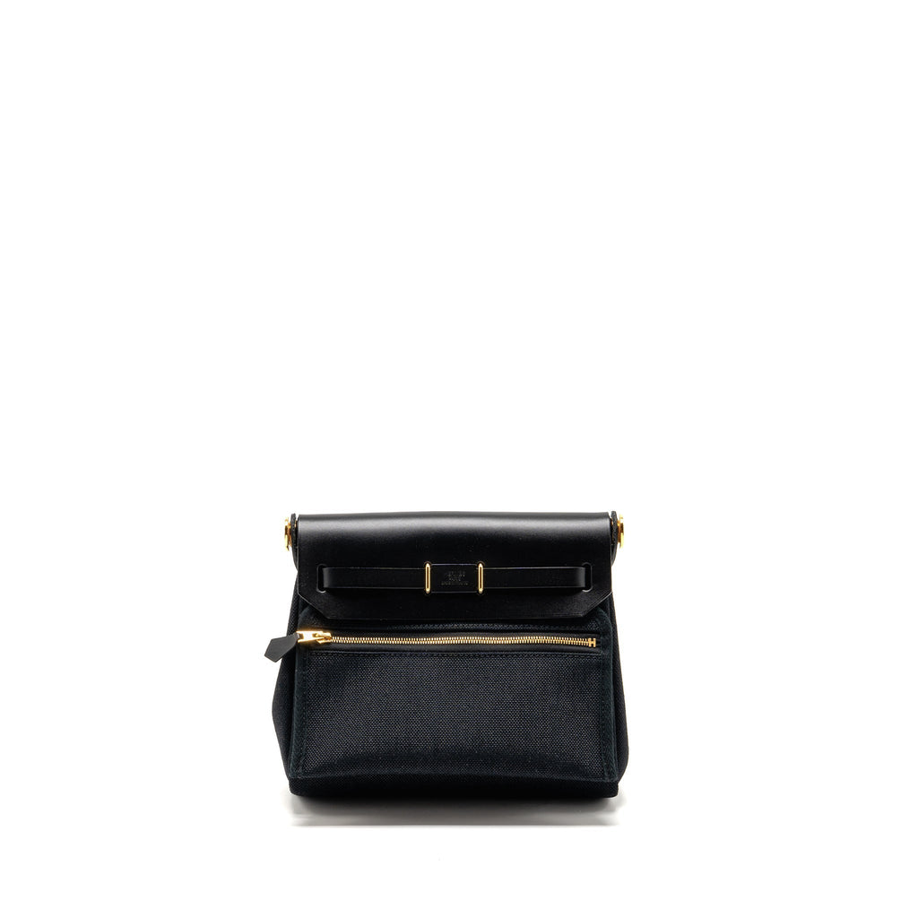 HERMES HERBAG MINI CANVAS / HUNTER BLACK GHW