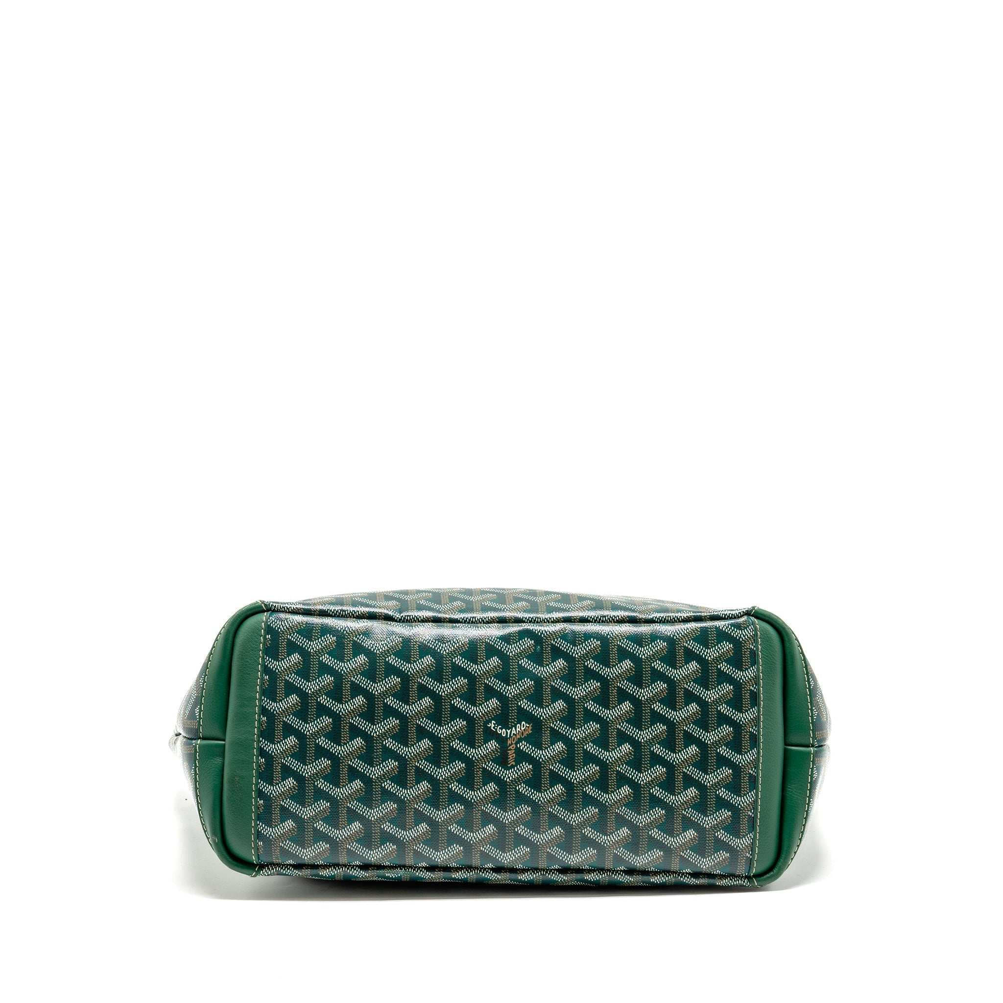 GOYARD ARTOIS PM HANDBAG GOYARDINE CANVAS/CALFSKIN GREEN SHW