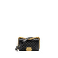 CHANEL SMALL BOY BAG CALFSKIN BLACK GHW (MICROCHIP)