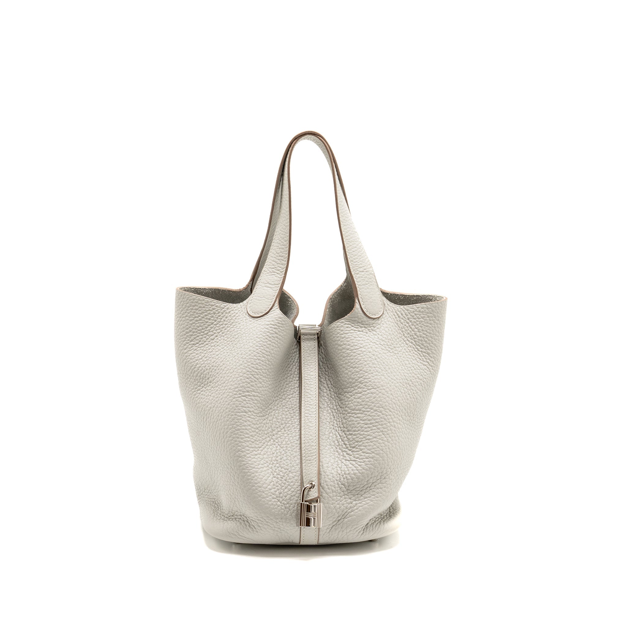 HERMES PICOTIN 22 LOCK BAG CLEMENCE 80 GRIS PERLE SHW