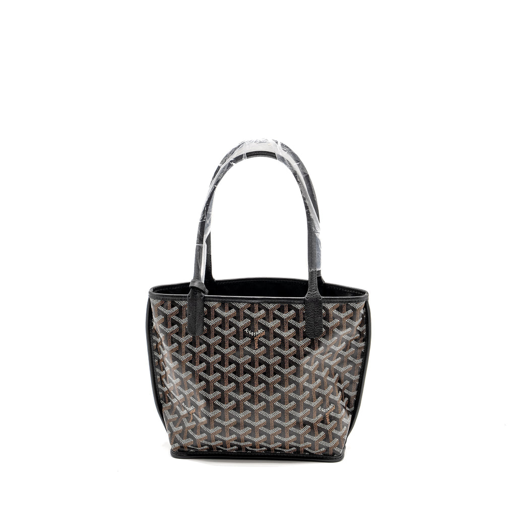 GOYARD MINI ANJOU TOTE GOYARDLINE CANVAS/LEATHER BLACK SHW