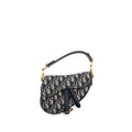 DIOR MINI SADDLE BAG BLUE OBLIQUE JACQUARD GHW