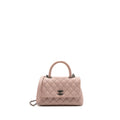 CHANEL SMALL COCO HANDLE CAVIAR LIGHT PINK RUTHENIUM HARDWARE