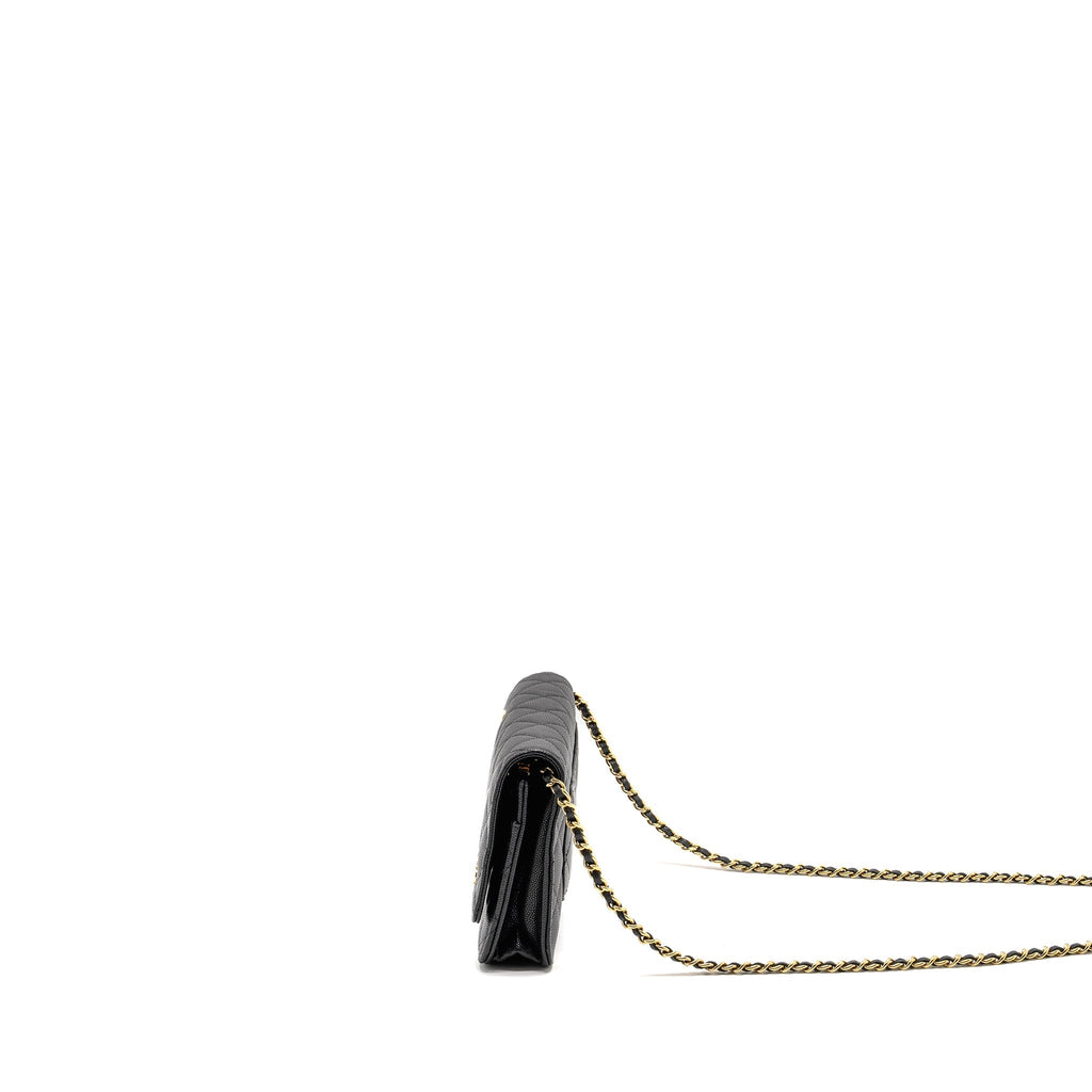 CHANEL COCO CASINO WALLET ON CHAIN CAVIAR BLACK GHW (MICROCHIP)