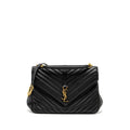SAINT LAURENT/YSL LARGE COLLEGE BAG MATELASSE LEATHER BLACK GHW