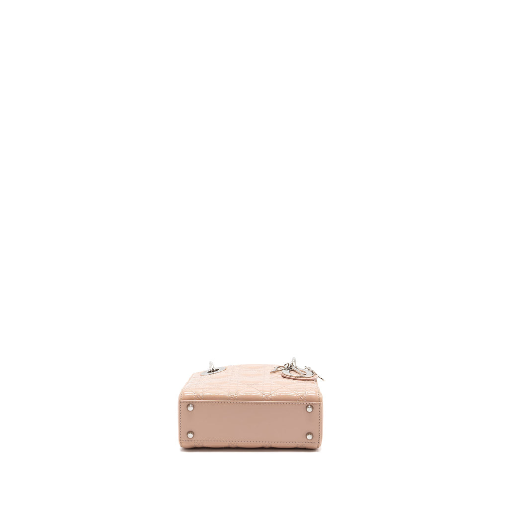 DIOR MINI LADY DIOR PATENT LEATHER LIGHT PINK SHW