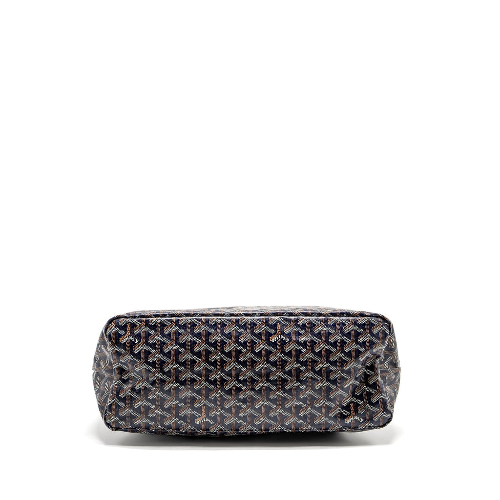 GOYARD BOHEME HOBO BAG GOYARDINE CANVAS/CALFSKIN NAVY SHW