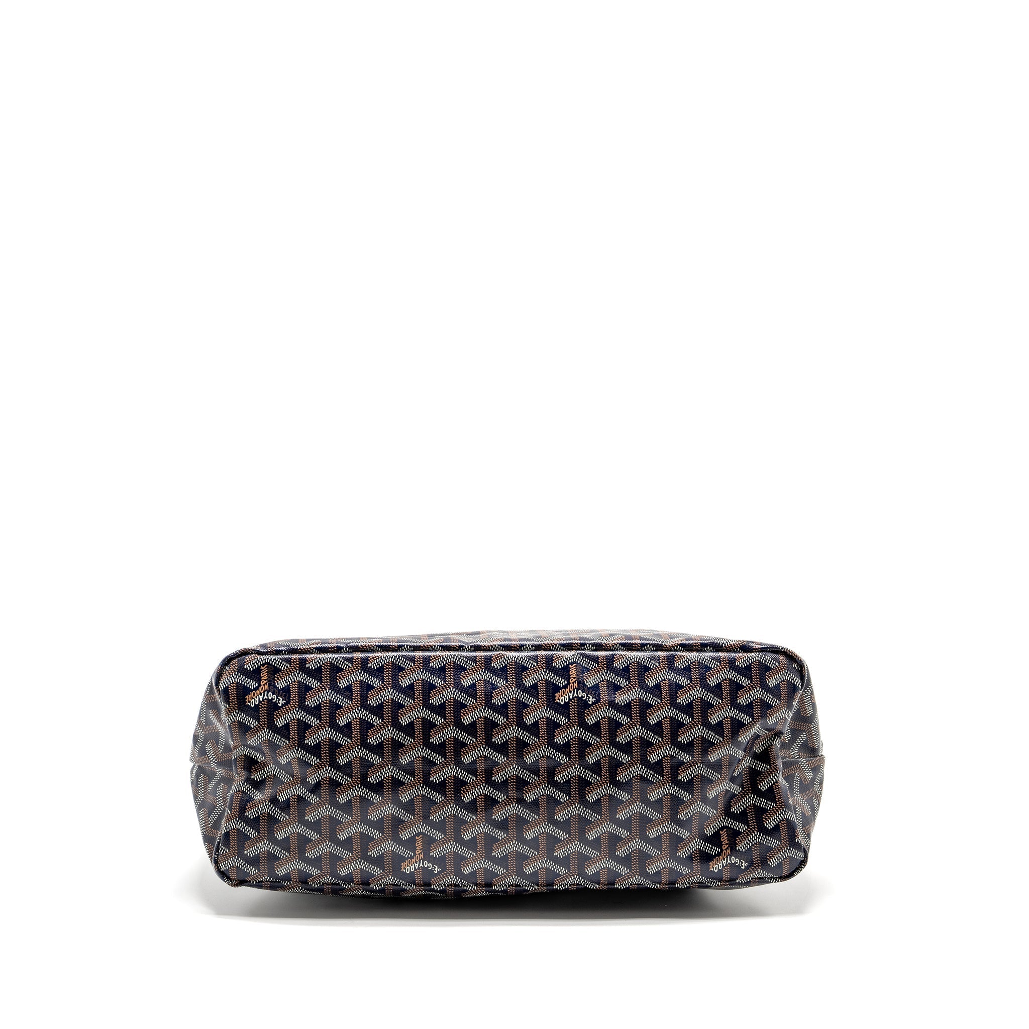 GOYARD BOHEME HOBO BAG GOYARDINE CANVAS/CALFSKIN NAVY SHW