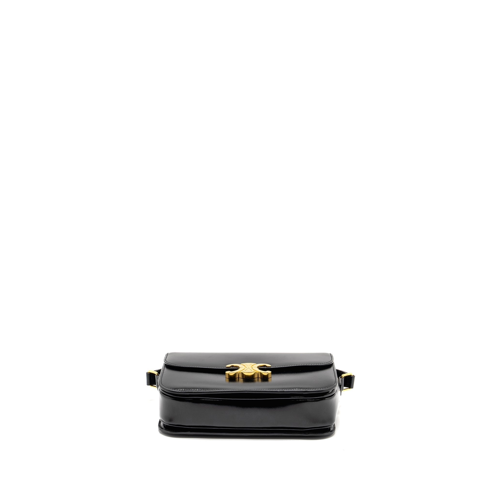 CELINE CLASSIC TRIOMPHE BAG SHINY CALFSKIN BLACK GHW