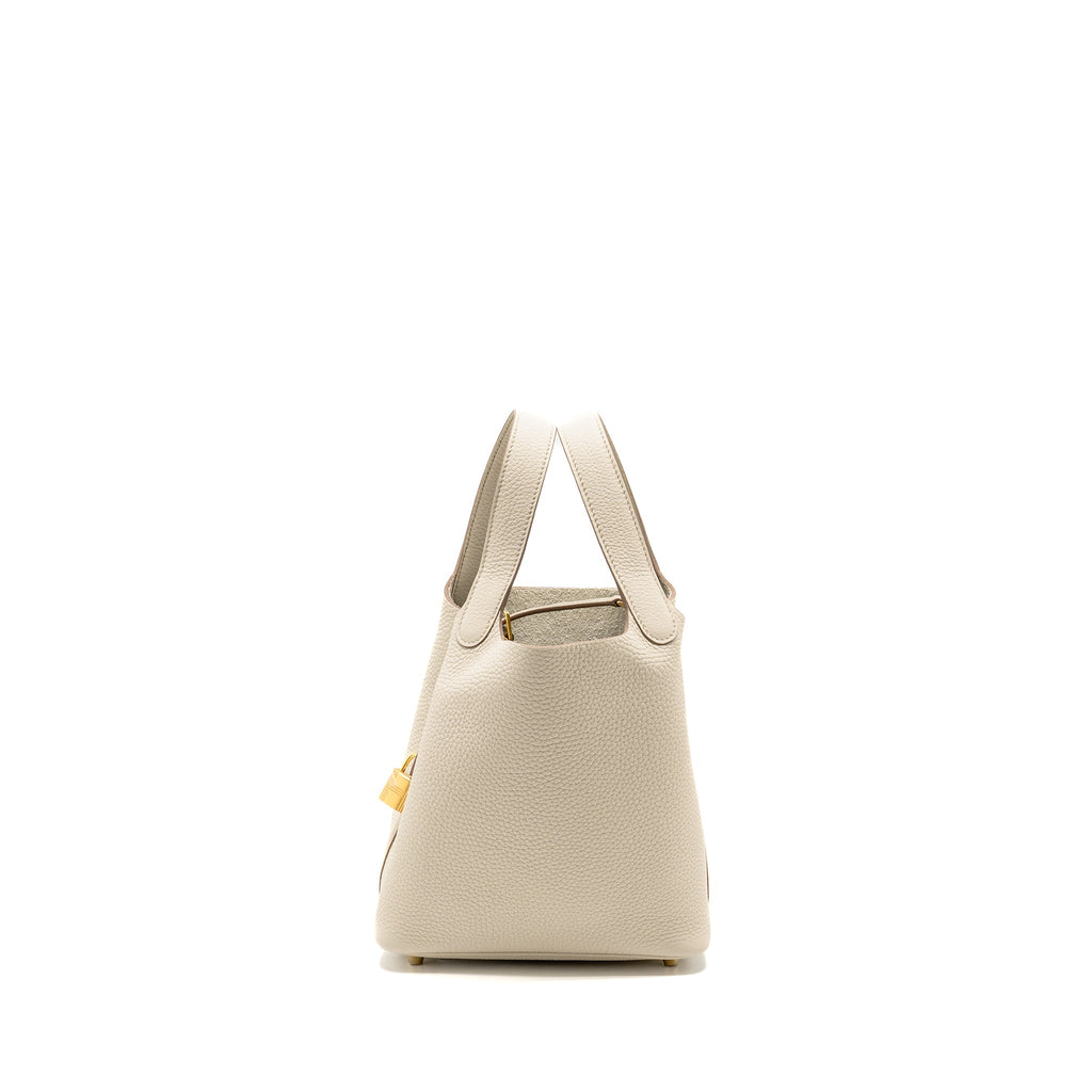 HERMES PICOTIN 18 LOCK BAG CLEMENCE BETON GHW