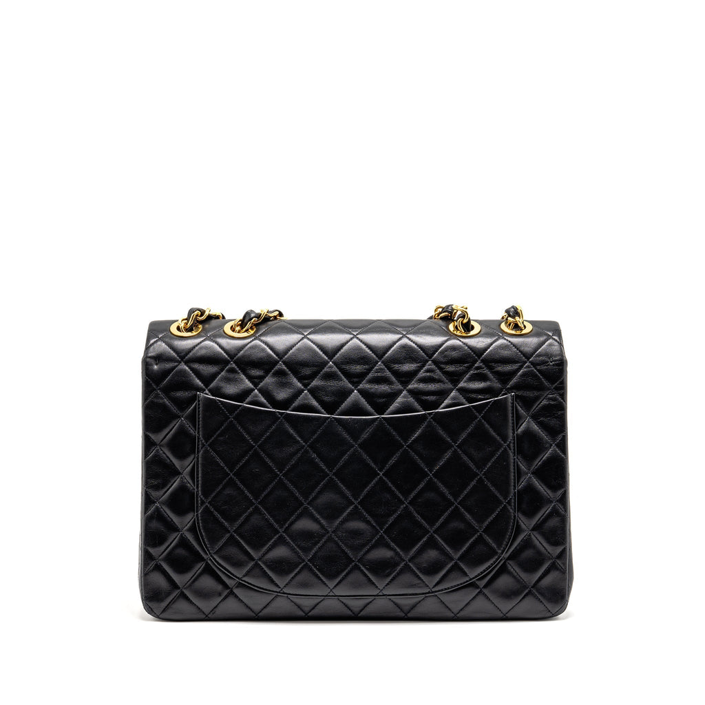 CHANEL VINTAGE CLASSIC FLAP JUMBO BAG CALFSKIN BLACK GHW