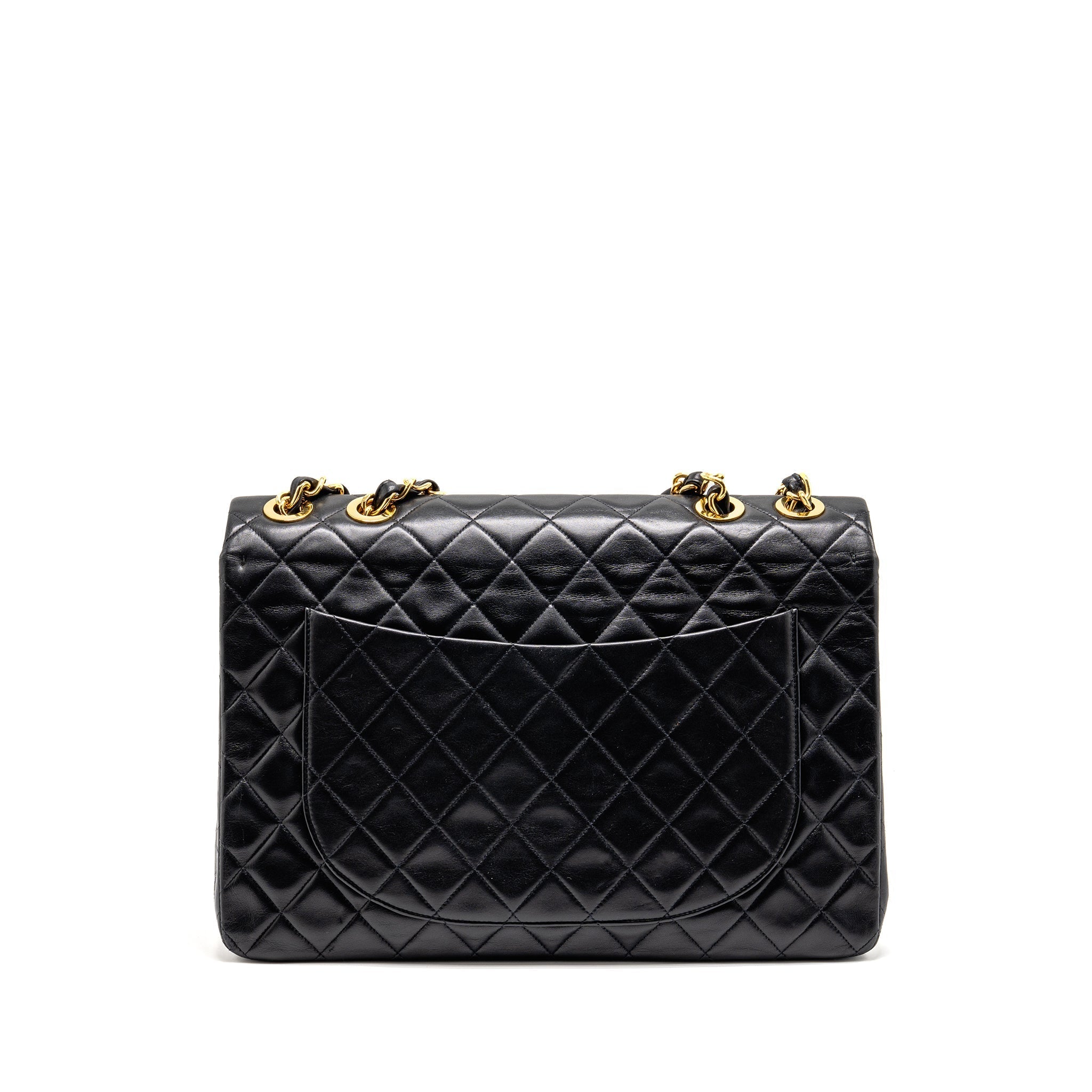 CHANEL VINTAGE CLASSIC FLAP JUMBO BAG CALFSKIN BLACK GHW