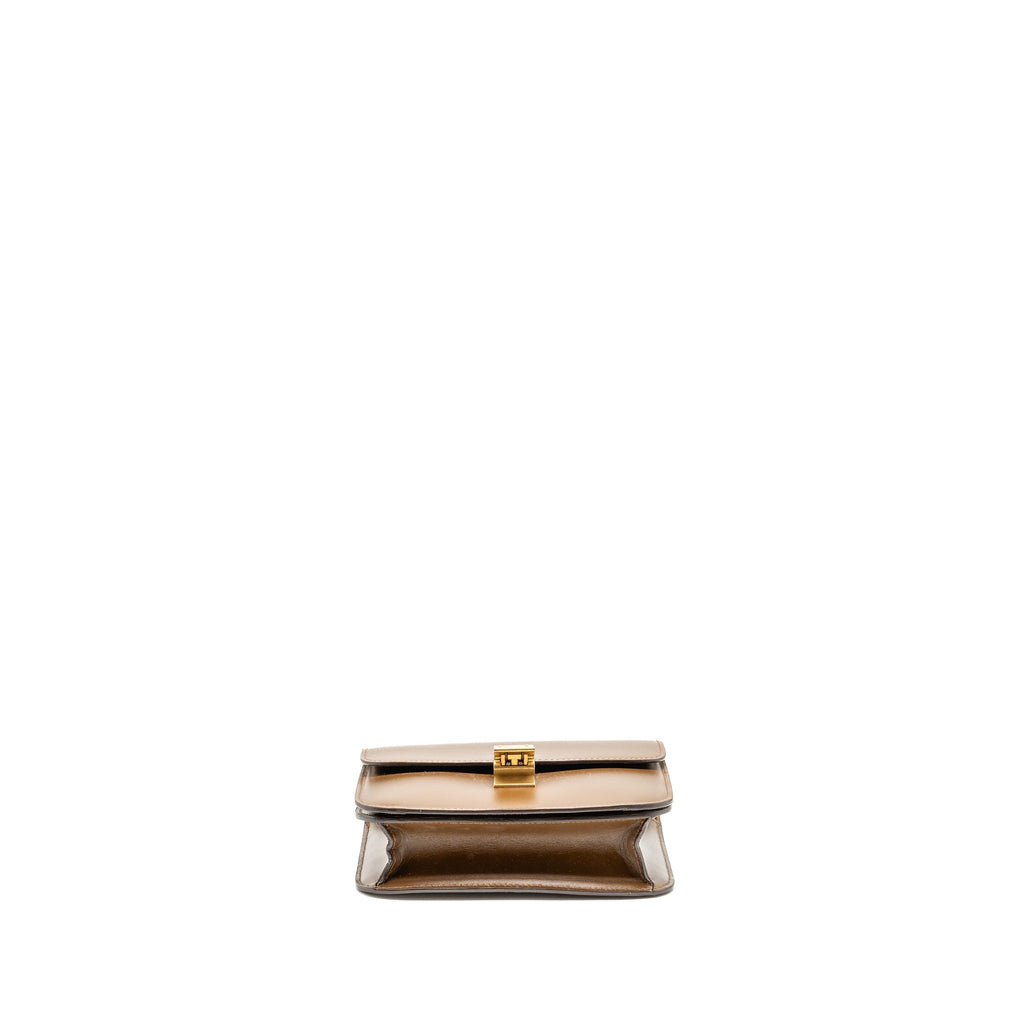 CELINE TEEN CLASSIC BOX BAG CALFSKIN CAMEL GHW