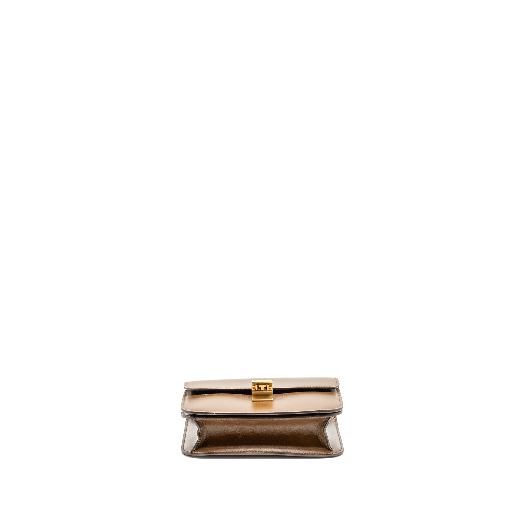 CELINE TEEN CLASSIC BOX BAG CALFSKIN CAMEL GHW